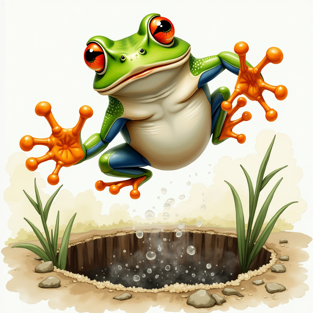 frog jumping